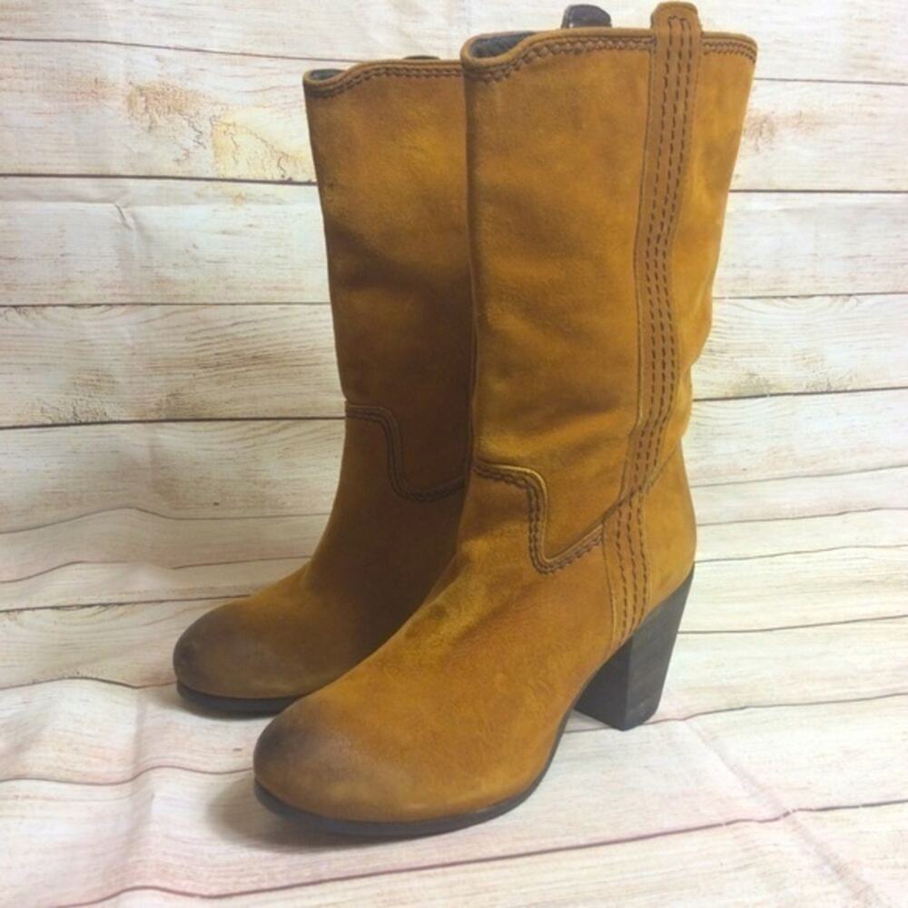 Alberto Fermani VNT inspired tan suede leather boots Size 37 Size 6.5-7